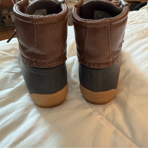 Boys Sperry Duck boots -  Brown and Black size 9T - Picture 6 of 6